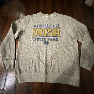 Grey Notre Dame sweatshirt in a size small